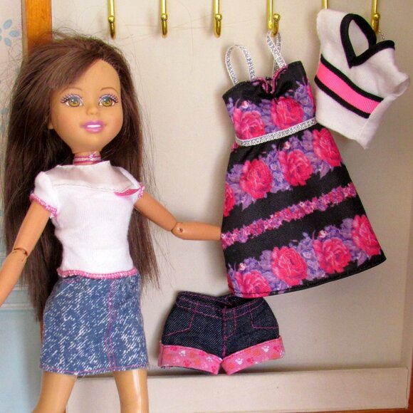 WEE 3 FRIENDS CLOTHES: DRESS, TOPS, SHOES, SKIRT, SHORTS, 6 ITEMS, PRETTY PINK - Picture 7 of 10